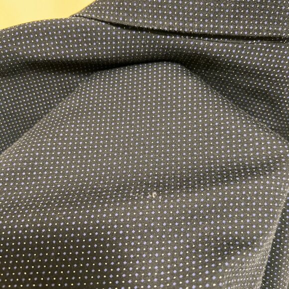 Buttercloth Men's Short Sleeve Shirt Navy Micro Dot Stretch L Tall FLAW - Picture 5 of 7